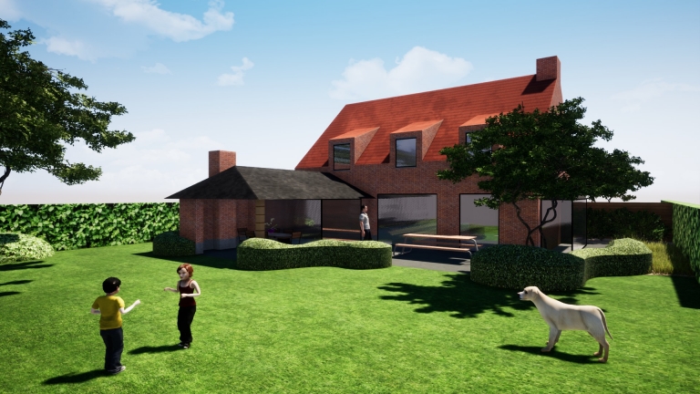 Landelijk tuin ontwerp met meerstammige